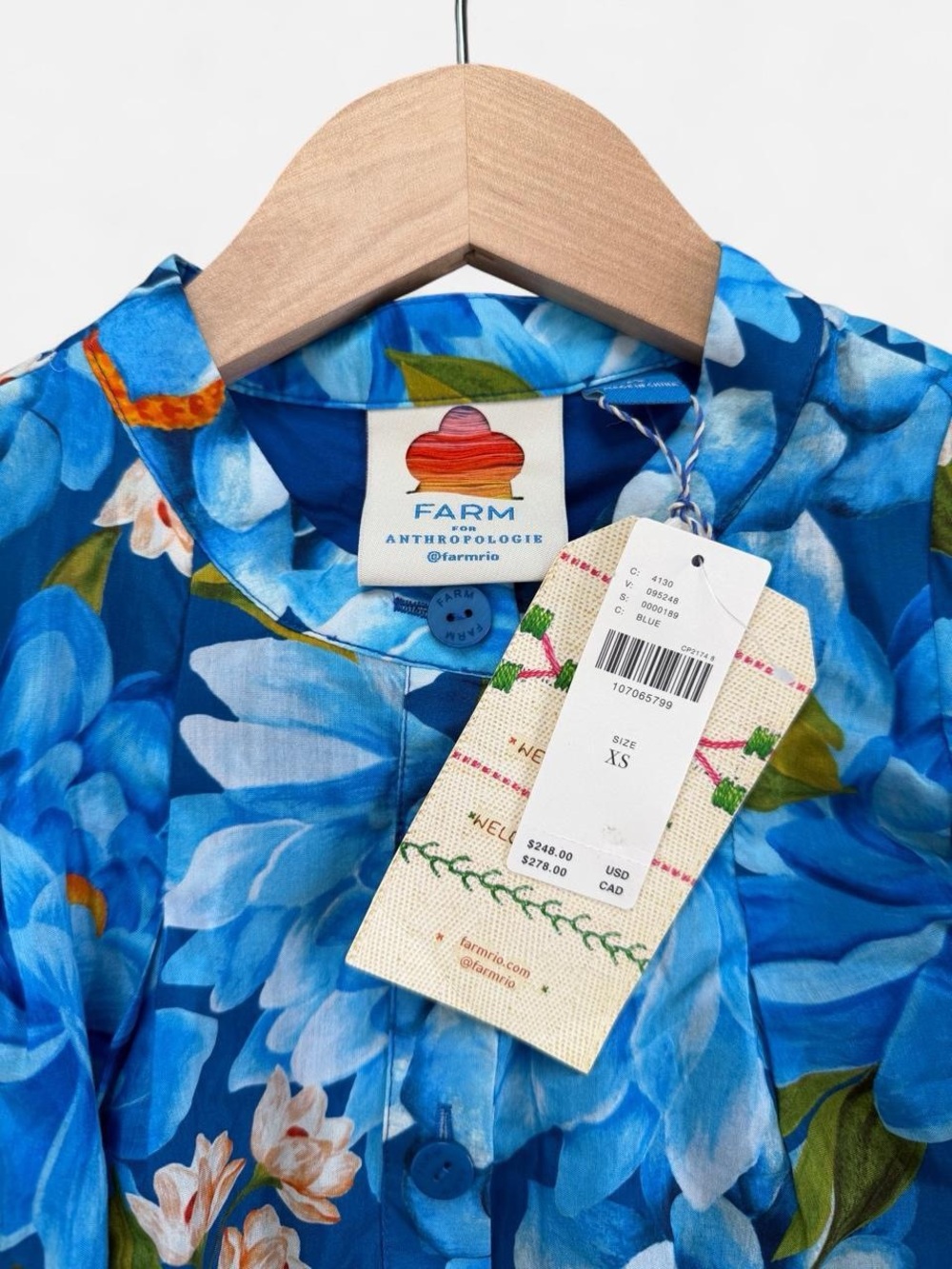 NWT FARM RIO x ANTHROPOLOGIE Long-Sleeve Mini Swing Dress - Picture 6 of 12